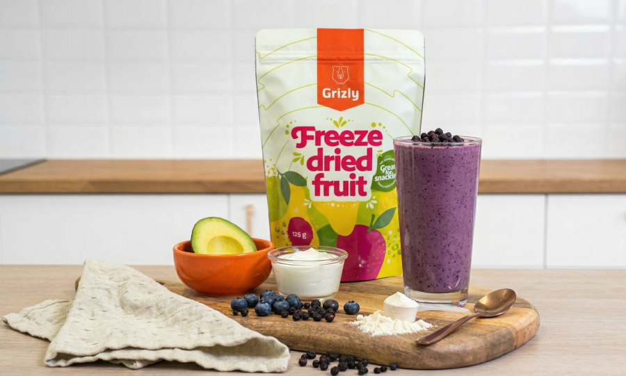 Przepis na borówkowe smoothie proteinowe Grizly