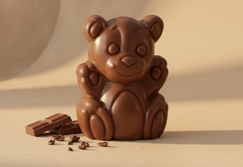 Zbliżenie czekoladowego misia