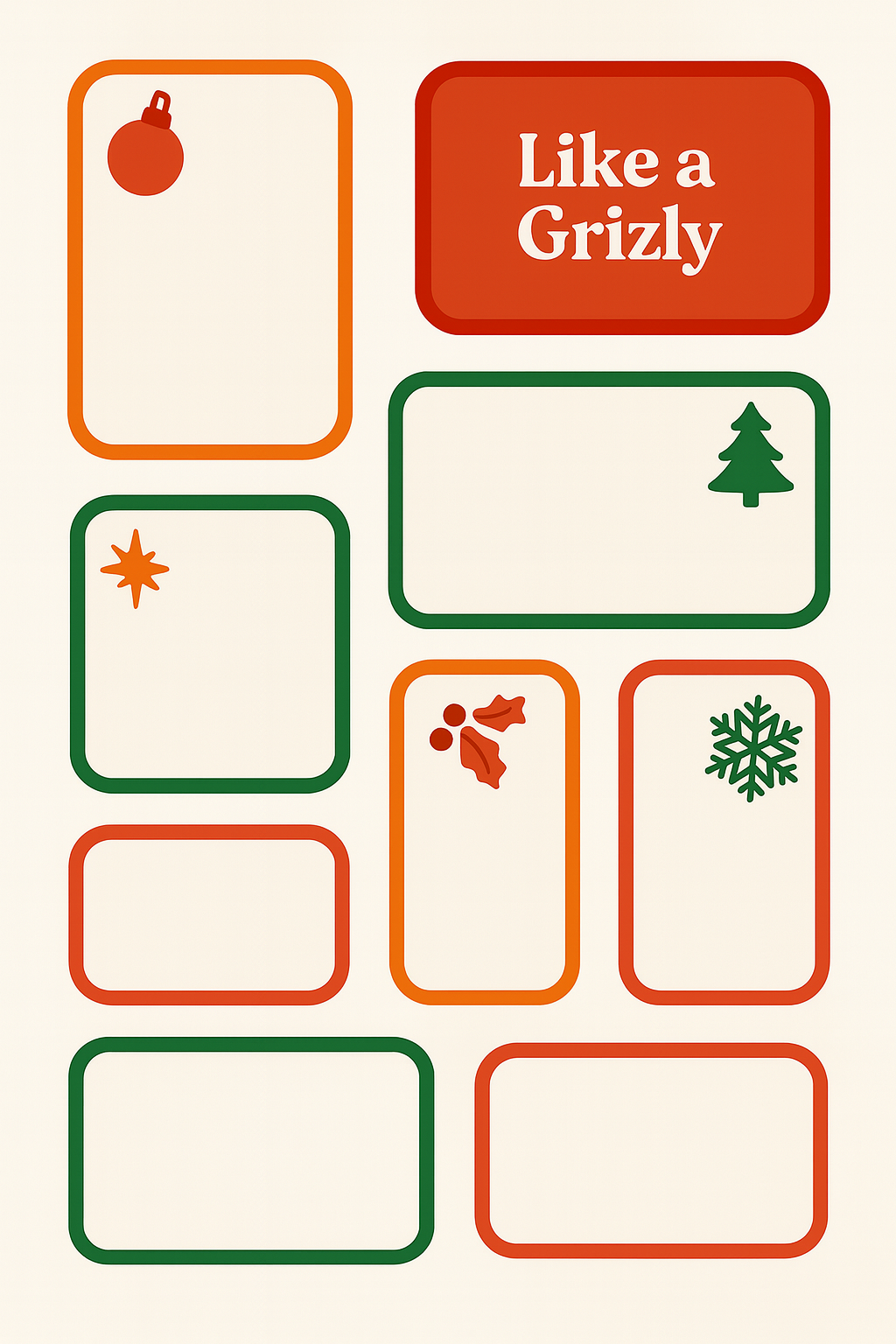 Etykiety na prezenty Grizly