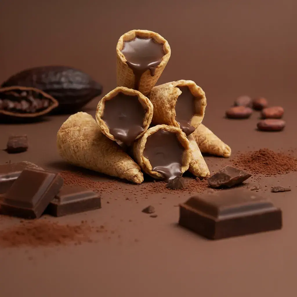 Mini rożki z gorzką czekoladą