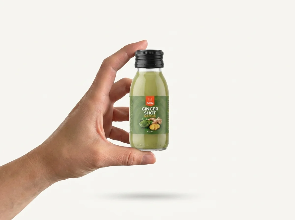 ginger shot w dłoni
