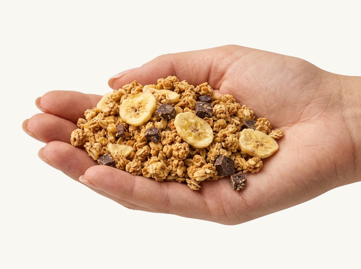 granola w dłoni