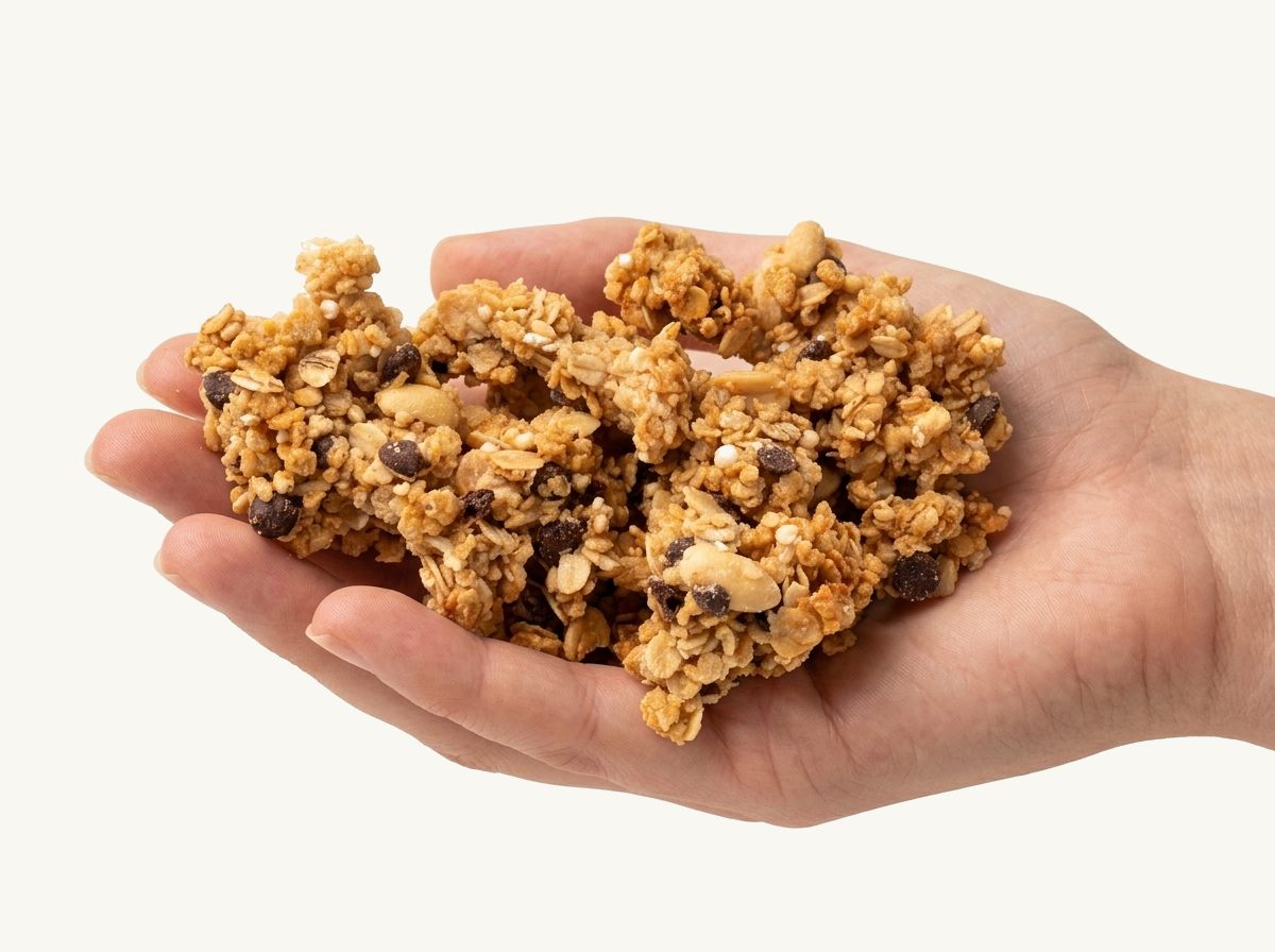 granola w dłoni