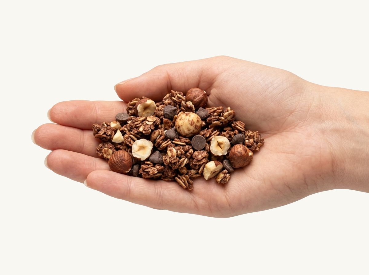 granola w dłoni