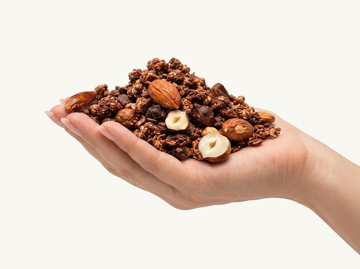 granola w dłoni