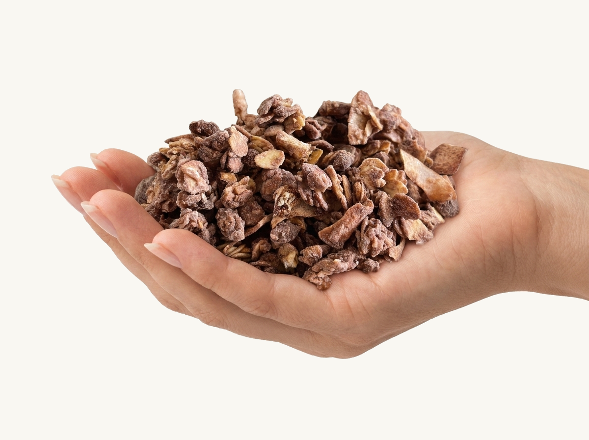 granola w dłoni