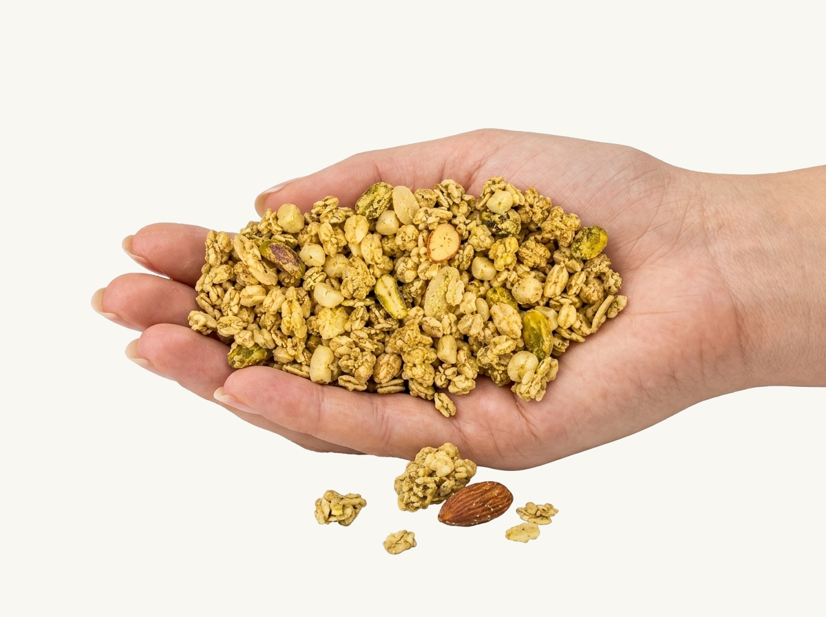 granola w dłoni