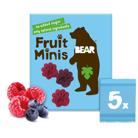 Bear Minis malina i borówka 5x20 g