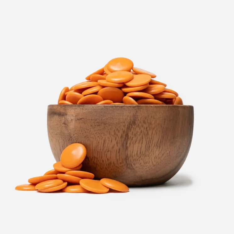 Belgijska biała czekolada o smaku pomarańczy