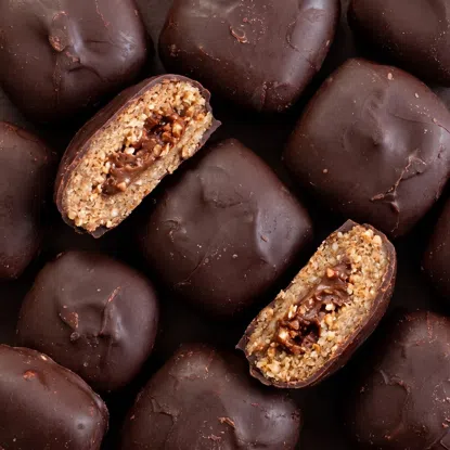 BITES Nadziewane mini batoniki z orzechów laskowych w gorzkiej czekoladzie BIO (2x19 g)