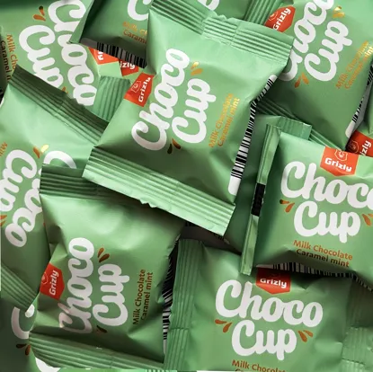 Choco Cups mleczna czekolada z karmelem & miętą