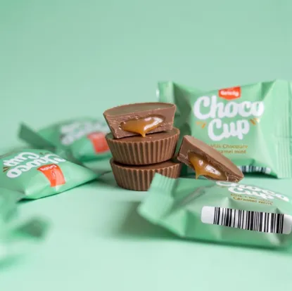 Choco Cups mleczna czekolada z karmelem & miętą