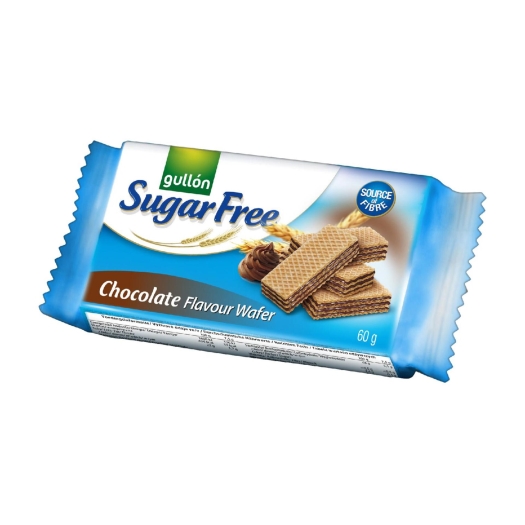 chocolate wafer Wafelki nadziewane kremem czekoladowym, bez cukru, z substancjami słodzącymi