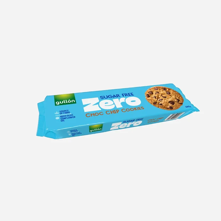 Ciastka Choc chip z kawałkami czekolady bez cukru, z substancjami słodzącymi