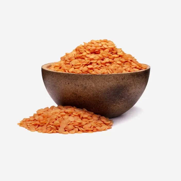 Czerwona soczewica obrana i przepołowiona