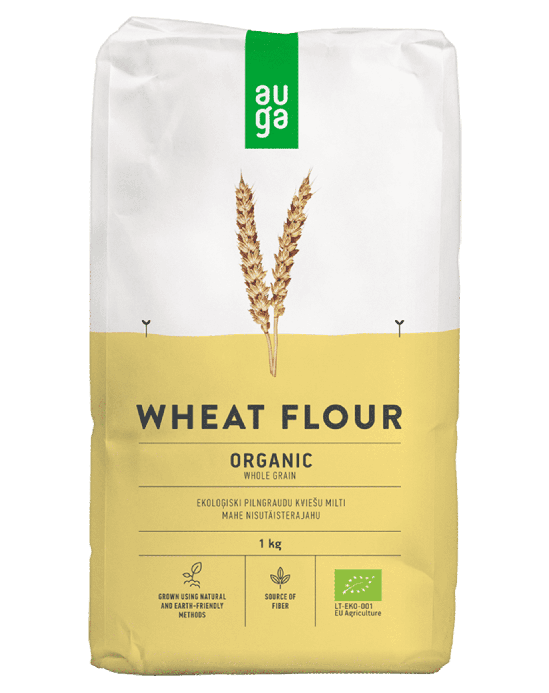 Auga Mąka pszenna pełnoziarnista BIO 1 kg
