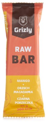 GRIZLY RAW Baton Mango-Orzechy Macadamia-Czarna Porzeczka 55 g