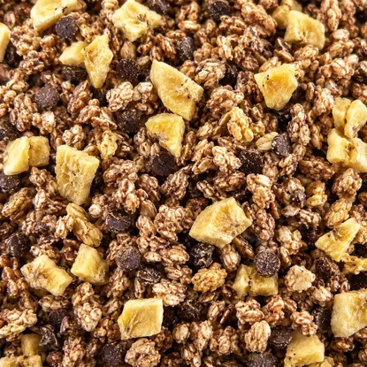 Granola banan i czekolada