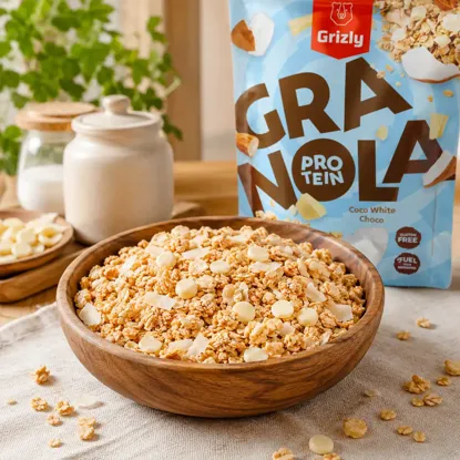 Granola z proteinem biała czekolada i kokos