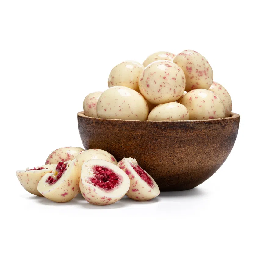 Liofilizowane maliny w czekoladzie jogurtowej