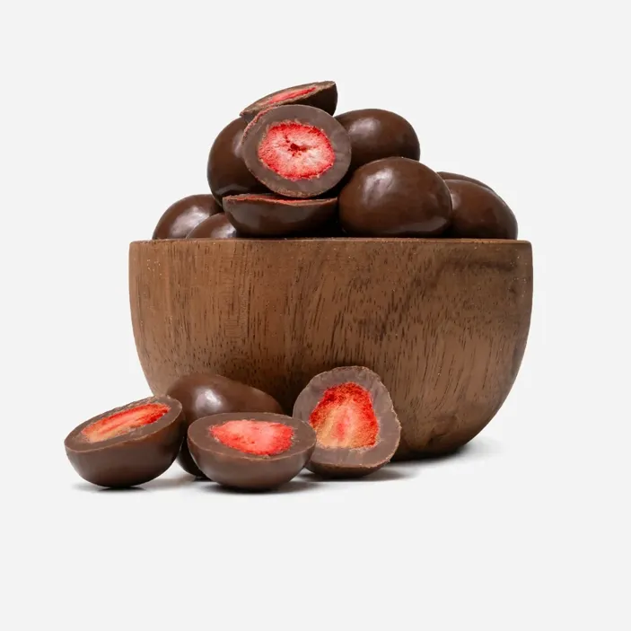 Liofilizowane truskawki w mlecznej czekoladzie