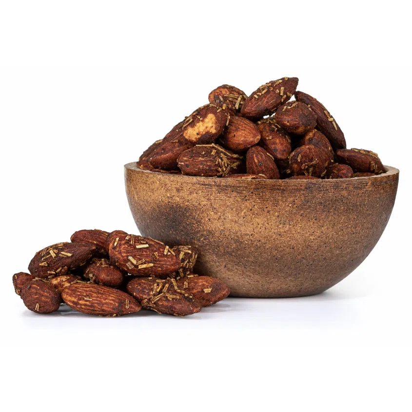 Migdały niełuskane prażone z czosnkiem i rozmarynem