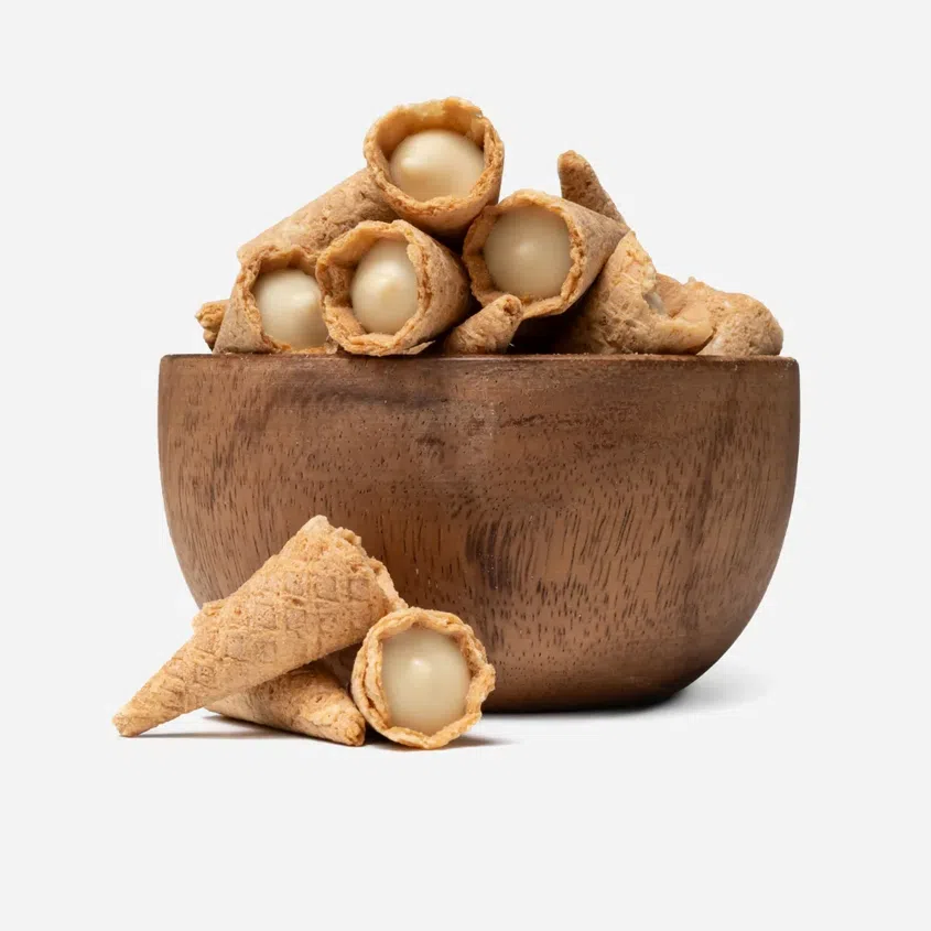 Mini rożki z białą czekoladą