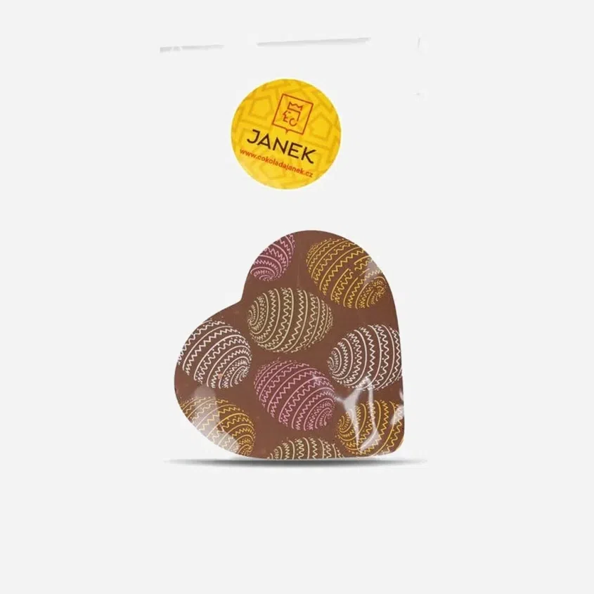 Mleczne czekoladowe serduszko z wielkanocnym nadrukiem