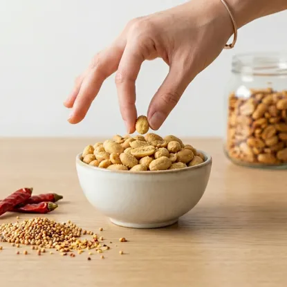 Orzeszki ziemne prażone z chili i musztardą