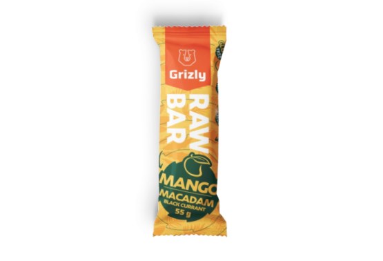 RAW Baton Mango-Orzechy Macadamia-Czarna Porzeczka