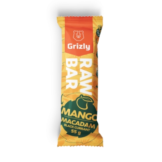RAW Baton Mango-Orzechy Macadamia-Czarna Porzeczka