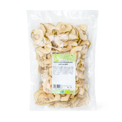 Suszone jabłka krążki bez gniazd nasiennych BIO