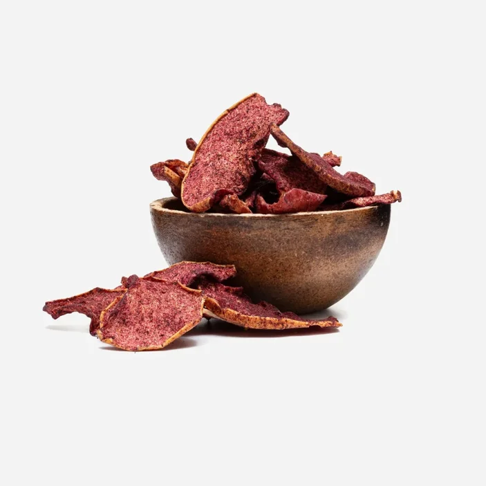 Suszone plastry jabłek z proszkiem z borówki