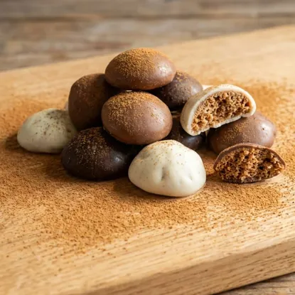 Trójkolorowe ciastka w czekoladzie