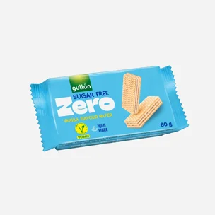 Vanilla wafer nadziewane kremem (70 %) o smaku waniliowym, bez cukru, z błonnikiem